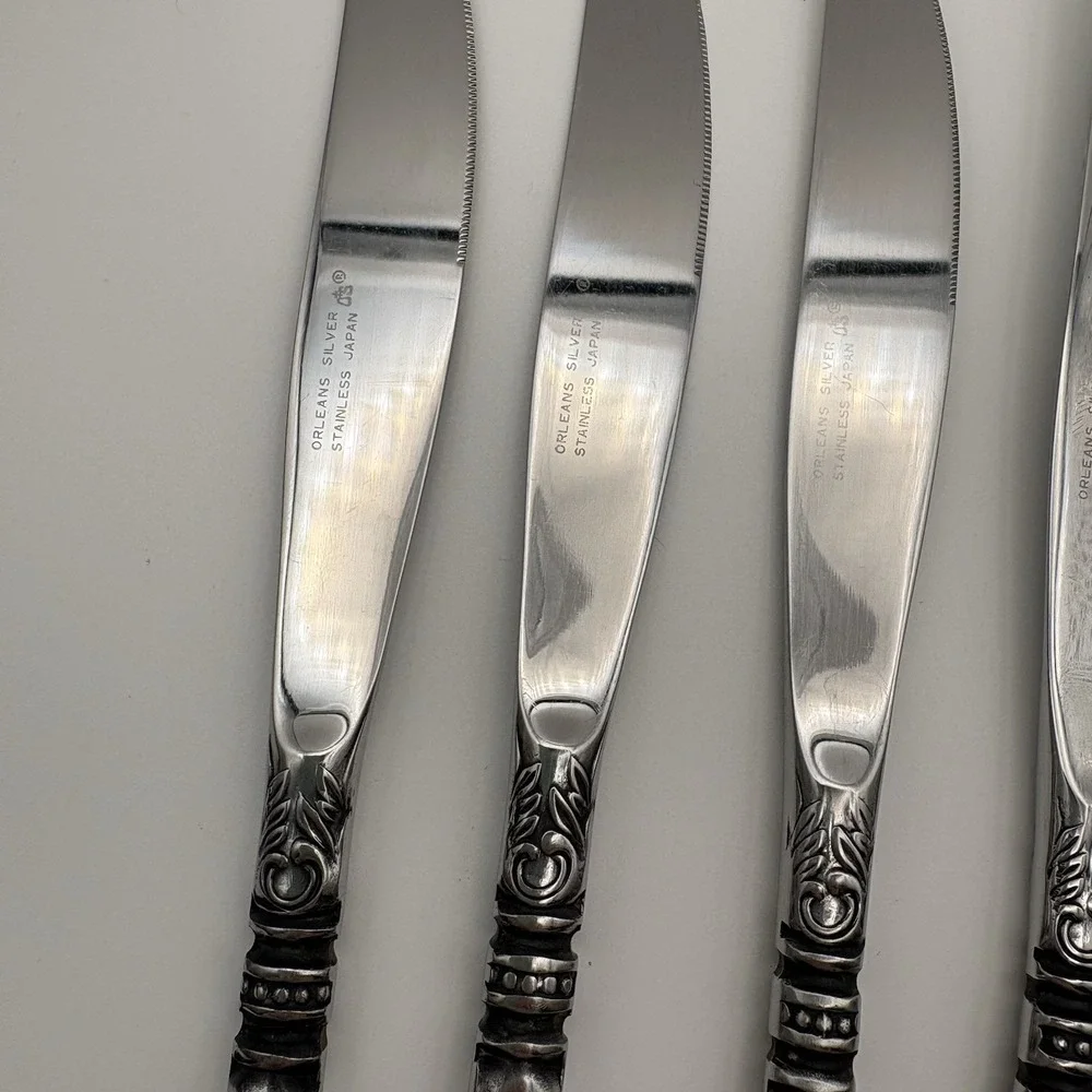 Orleans‎ Silver Stainless Flatware Cherie Knives Vintage (Individual Pieces)